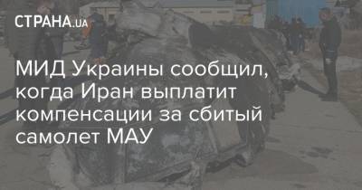 МИД Украины сообщил, когда Иран выплатит компенсации за сбитый самолет МАУ