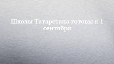 Школы Татарстана готовы к 1 сентября