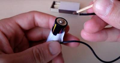 Как зажечь спичку от батарейки: трюк, который может пригодиться дома или в походе