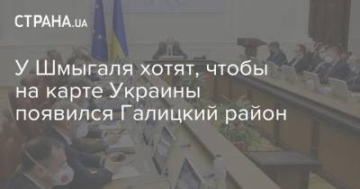 У Шмыгаля хотят, чтобы на карте Украины появился Галицкий район