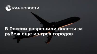 В России разрешили полеты за рубеж еще из трех городов