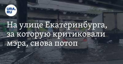 На улице Екатеринбурга, за которую критиковали мэра, снова потоп