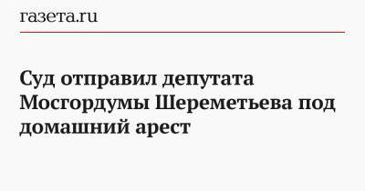 Суд отправил депутата Мосгордумы Шереметьева под домашний арест