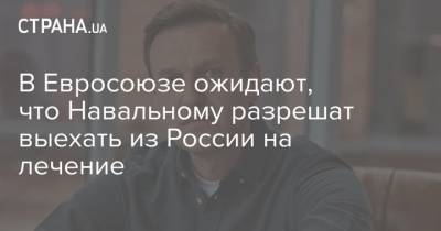 В Евросоюзе ожидают, что Навальному разрешат выехать из России на лечение