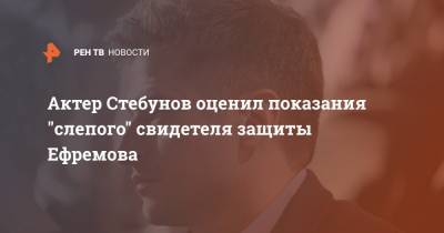 Актер Стебунов оценил показания "слепого" свидетеля защиты Ефремова