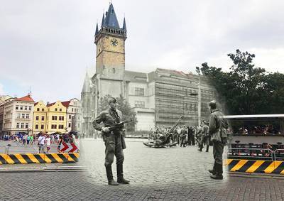 Прага в день советского вторжения и сегодня: фото