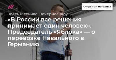 «В России все решения принимает один человек». Председатель «Яблока» — о перевозке Навального в Германию.