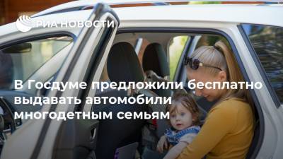 В Госдуме предложили бесплатно выдавать автомобили многодетным семьям