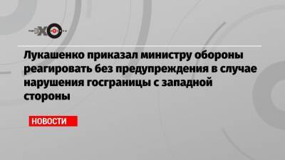 Лукашенко приказал министру обороны реагировать без предупреждения в случае нарушения госграницы с западной стороны