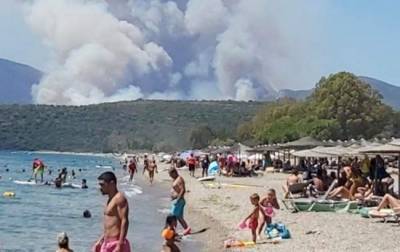 Из-за лесного пожара в Греции эвакуировали три деревни