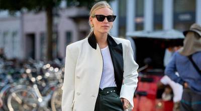 Носим белый жакет с кожаными брюками, как героиня стритстайла из Копенгагена