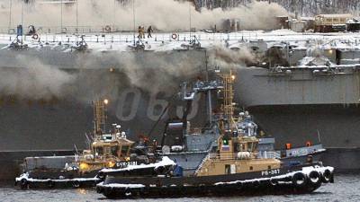ОСК подсчитала сумму ущерба от пожара на «Адмирале Кузнецове»