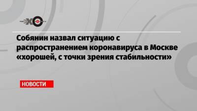 Собянин назвал ситуацию с распространением коронавируса в Москве «хорошей, с точки зрения стабильности»