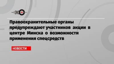 Правоохранительные органы предупреждают участников акции в центре Минска о возможности применения спецсредств