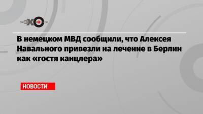 В немецком МВД сообщили, что Алексея Навального привезли на лечение в Берлин как «гостя канцлера»