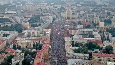 Фото дня: «Марш новой Беларуси» в Минске в высоты птичьего полета (ФОТО)