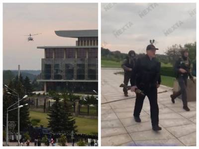 В Минске протестующие подошли к резиденции президента: Лукашенко прилетел на вертолете с оружием