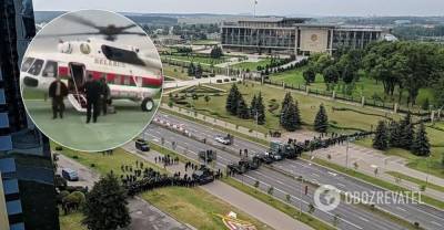 Эвакуация Лукашенко на вертолете в Минске: фото, видео