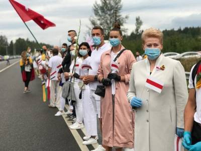 «Путь свободы»: десятки тысяч людей вместе с экс-президентом Далей Грибаускайте встали в живую цепь солидарности с белорусами (ФОТО)