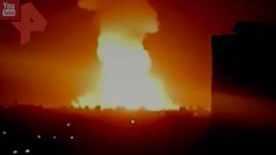 Появилось видео с места взрыва газопровода под Дамаском