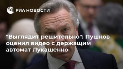 "Выглядит решительно": Пушков оценил видео с держащим автомат Лукашенко