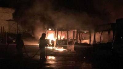 10 автобусов сгорели во время пожара в автопарке Рудного