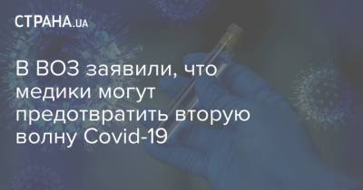 В ВОЗ заявили, что медики могут предотвратить вторую волну Covid-19