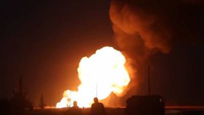 Видео с места взрыва на газопроводе в Сирии