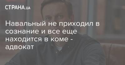 Навальный не приходил в сознание и все еще находится в коме - адвокат