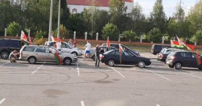 Автопробег в поддержку Лукашенко проходит в белорусском городе Чаусы