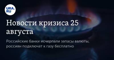 Новости кризиса 25 августа. Российские банки исчерпали запасы валюты, россиян подключат к газу бесплатно