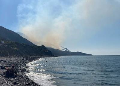 Около тысячи туристов эвакуировали под Анапой из-за лесного пожара