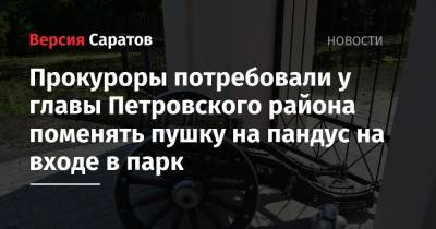 Прокуроры потребовали у главы Петровского района поменять пушку на пандус на входе в парк