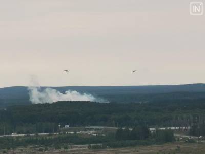 На окраине Екатеринбурга вертолеты открыли стрельбу по наземным целям
