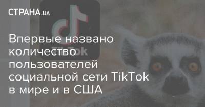 Впервые названо количество пользователей социальной сети TikTok в мире и в США