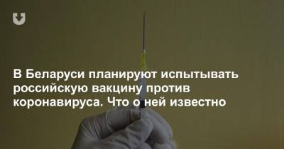 В Беларуси планируют испытывать российскую вакцину против коронавируса. Что о ней известно