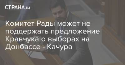 Комитет Рады может не поддержать предложение Кравчука о выборах на Донбассе - Качура
