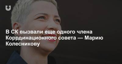 В СК вызвали еще одного члена Координационного совета — Марию Колесникову