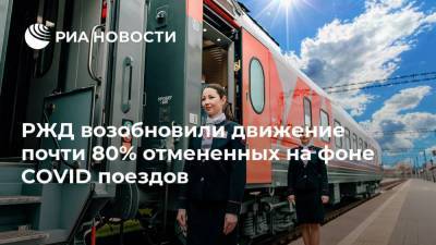 РЖД возобновили движение почти 80% отмененных на фоне COVID поездов