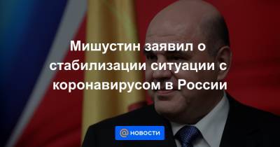Мишустин заявил о стабилизации ситуации с коронавирусом в России