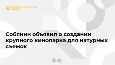 Собянин объявил о создании крупного кинопарка для натурных съемок