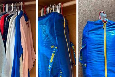 Способ перевезти вещи в синей сумке IKEA прозвали гениальным в сети