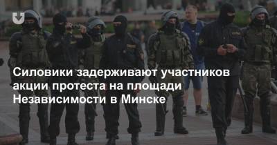 Силовики задерживают участников акции протеста на площади Независимости в Минске