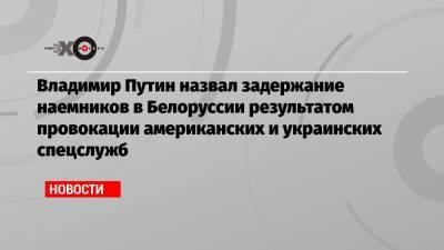 Владимир Путин назвал задержание наемников в Белоруссии результатом провокации американских и украинских спецслужб