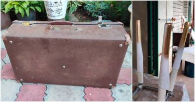 Достойная идея использования старого чемодана для обновления интерьера