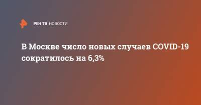 В Москве число новых случаев COVID-19 сократилось на 6,3%