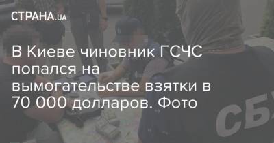 В Киеве чиновник ГСЧС попался на вымогательстве взятки в 70 000 долларов. Фото