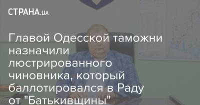 Главой Одесской таможни назначили люстрированного чиновника, который баллотировался в Раду от "Батькивщины"