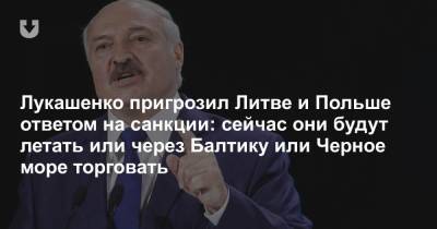Лукашенко пригрозил Литве и Польше ответом на санкции: сейчас они будут летать или через Балтику или Черное море торговать