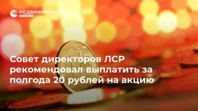 Совет директоров ЛСР рекомендовал выплатить за полгода 20 рублей на акцию